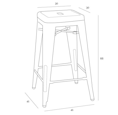 Hoker Paris 66cm żółty inspirowany Tolix Outlet