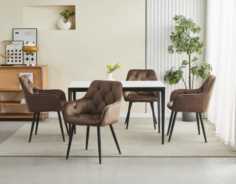 Krzesło JORK - brąz aksamit / nogi czarne x 1