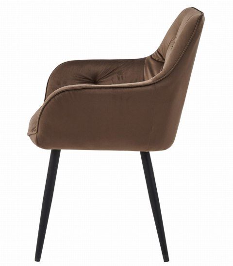 Krzesło JORK - brąz aksamit / nogi czarne x 2
