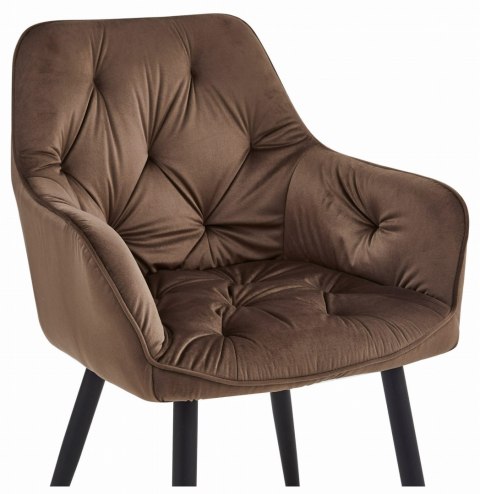 Krzesło JORK - brąz aksamit / nogi czarne x 2