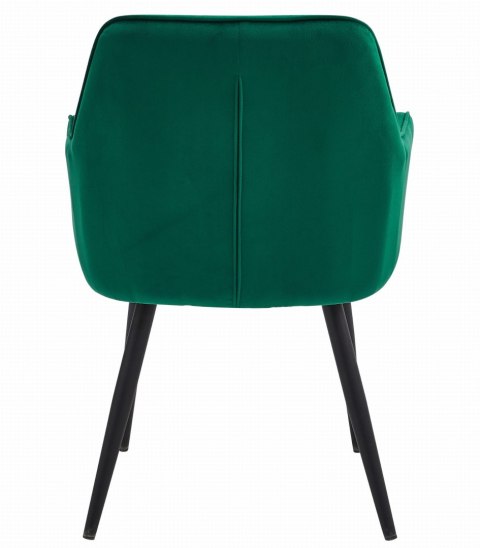 Krzesło JORK - ciemna zieleń aksamit / nogi czarne x 2