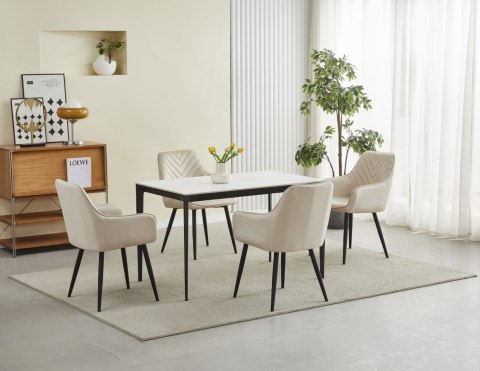 Krzesło NANA - beż aksamit / nogi czarne x 1