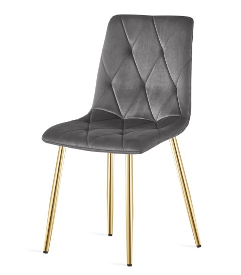 Krzesło LIBRA - ciemny szary aksamit / nogi kolor złoty x 4