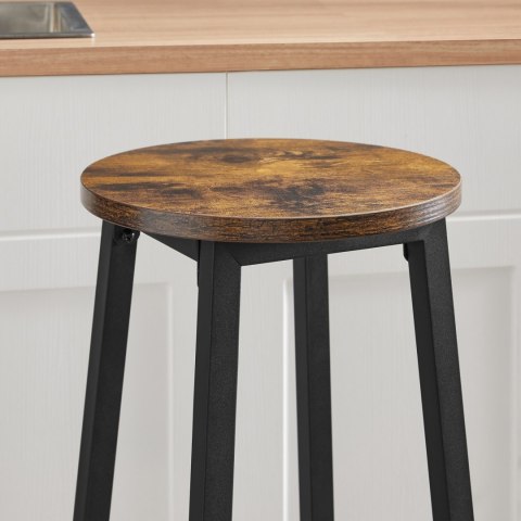 Taboret barowy - rustykalny / nogi czarne