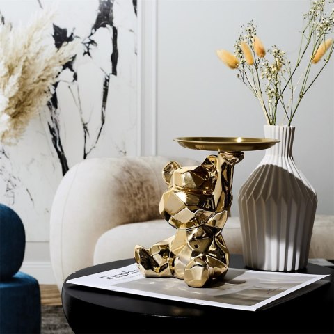 Figurka Miś origami ze złotą tacą złota
