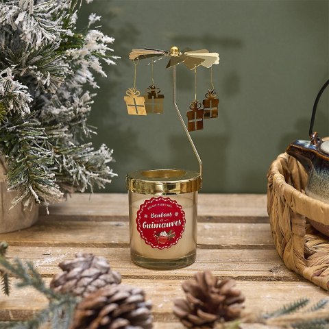 Świeca zapachowa świąteczna karuzela biała