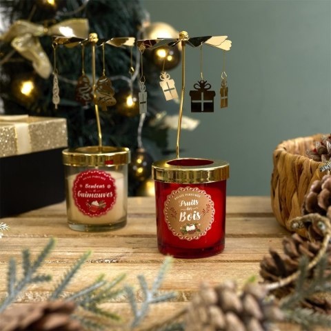 Świeca zapachowa świąteczna karuzela czerwona