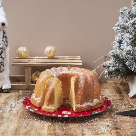 Taca obrotowa na ciasto czerwona 28cm