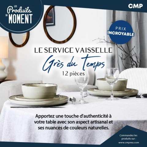 Zestaw obiadowy Temp na 4 osoby beżowy