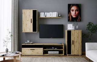 BENSON zestaw, kolor: dąb artisan - czarny