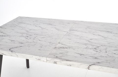 DALLAS stół rozkładany czarny stelaż, blat - marmur