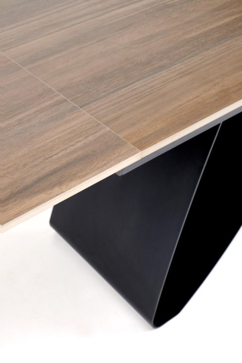 HILARIO stół rozkładany, blat - orzechowy, nogi - czarny