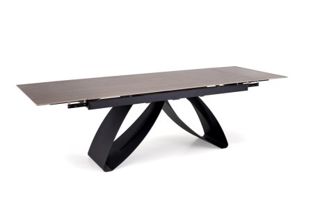 HILARIO stół rozkładany, blat - orzechowy, nogi - czarny