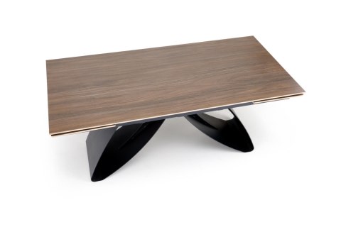 HILARIO stół rozkładany, blat - orzechowy, nogi - czarny