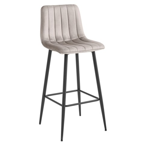 Hoker POZZA - aksamit ciemny beż / nogi czarne x 3