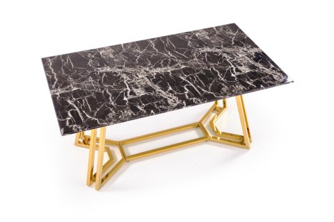 KONAMI stół, blat - czarny marmur, nogi - złoty