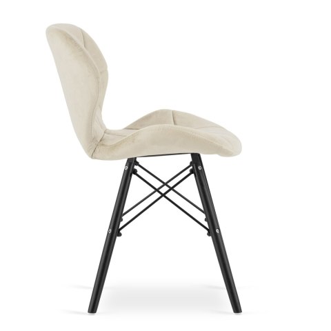 Krzesło LAGO Aksamit - beż / nogi czarne x 4