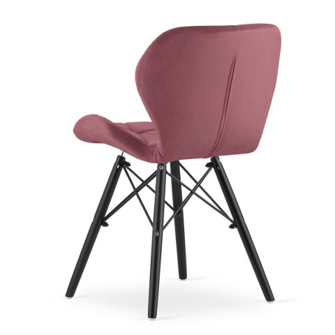 Krzesło LAGO Aksamit - ciemny róż / nogi czarne x 1