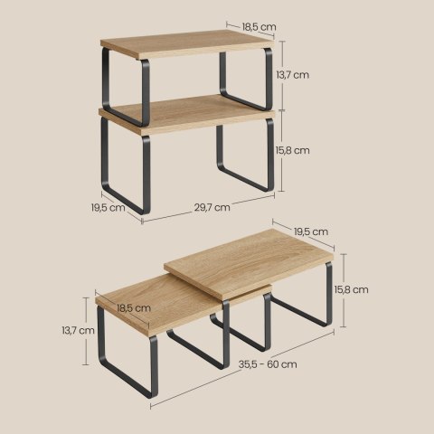 Półki kuchenne x2 - sonoma - KCS020B11