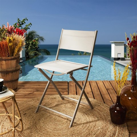 Krzesło Elba składane outdoor beżowe