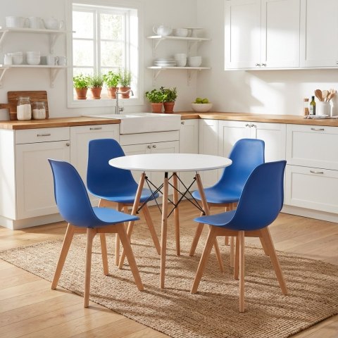 Krzesło KITO niebieskie / nogi naturalne x 1