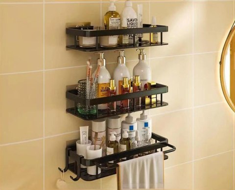 Półka łazienkowa 2szt - czarna