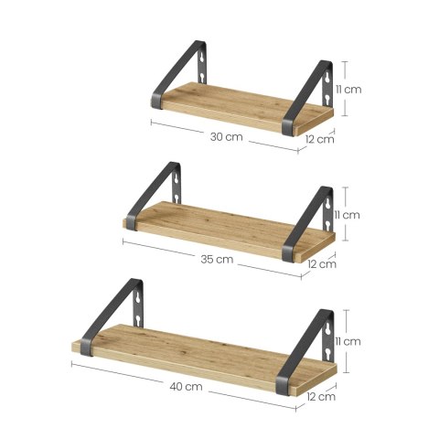 Półki 3 szt - artisan - LWS033B88