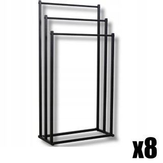 Stojak na ręczniki 3 szczeble - czarny - M x 8