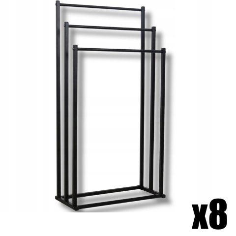 Stojak na ręczniki 3 szczeble - czarny - M x 8