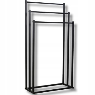 Stojak na ręczniki 3 szczeble - czarny - M