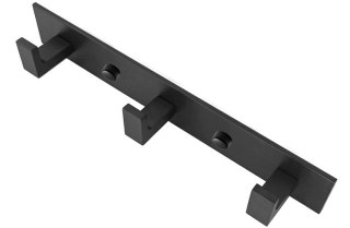 Wieszak ścienny na ręczniki 3 haki - czarny