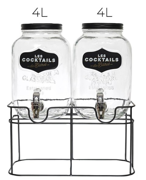 Zestaw 2 słojów na napoje 2x 4L. szklane