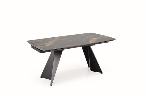 ARMANI stół rozkładany, blat - czarny marmur, noga - czarny