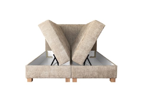 LARGO 160 łóżko z pojemniekiem na pościel i wbudowanym materacem, beżowy