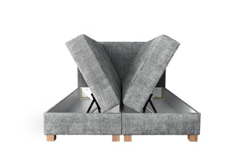 LARGO 160 łóżko z pojemniekiem na pościel i wbudowanym materacem, popielaty