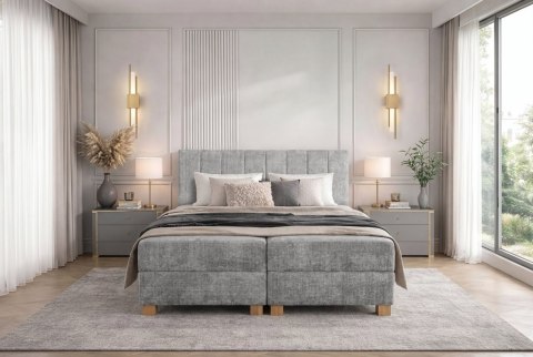 LARGO 160 łóżko z pojemniekiem na pościel i wbudowanym materacem, popielaty