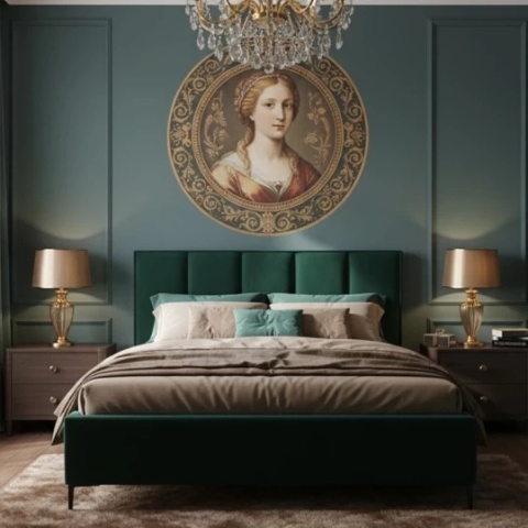 Łóżko tapicerowane na nóżkach z pojemnikiem na pościel Sen&Chick 140x200