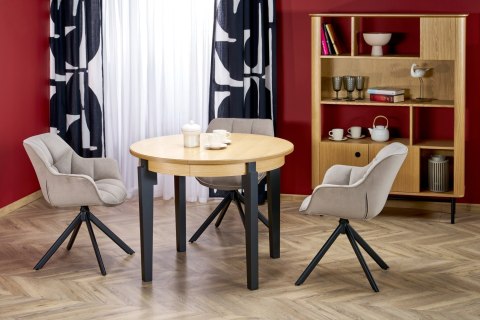 SORBUS stół rozkładany, blat - dąb naturalny, nogi - czarne