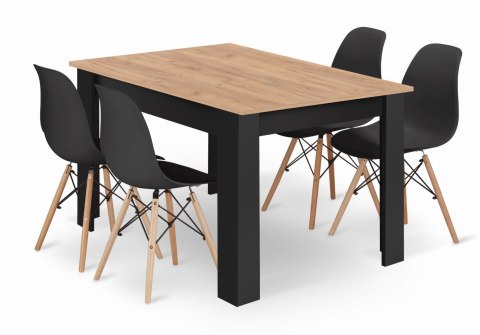 Zestaw stół NP 120x80 Craft Czarny + 4 krzesła OSAKA czarny Zestaw stół NP 120x80 Craft Czarny + 4 krzesła OSAKA czarny