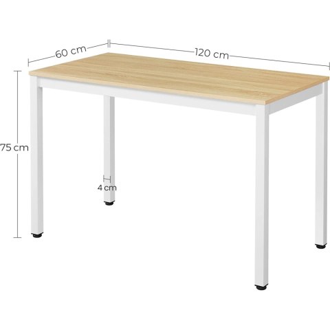 Zestaw stół prostokątny TESSA 120x60 dąb + 4 krzesła OSAKA szare Zestaw stół prostokątny TESSA 120x60 dąb + 4 krzesła OSAKA szare