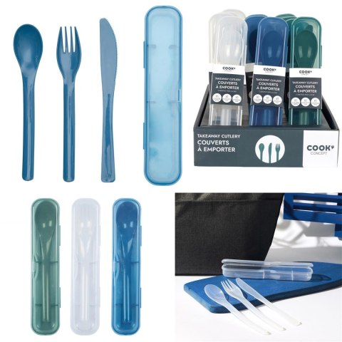 Zestaw plastikowych sztućców zielony