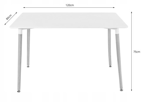 Zestaw stół prostokątny ADRIA 120x80 biały + 4 krzesła OSAKA pomarańczowe Zestaw stół prostokątny ADRIA 120x80 biały + 4 krzesła OSAKA pomarańczowe
