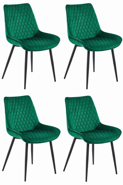 Krzesło VERDO - ciemna zieleń aksamit / nogi czarne x 4 Krzesło VERDO - ciemna zieleń aksamit / nogi czarne x 4